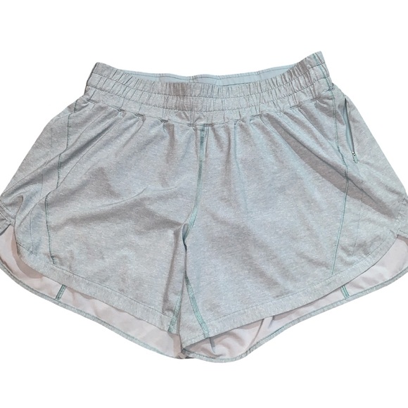 lululemon athletica Pants - Lululemon Track That Short 5" Lined Size 12 Heather Lux Multi Hazy Jade